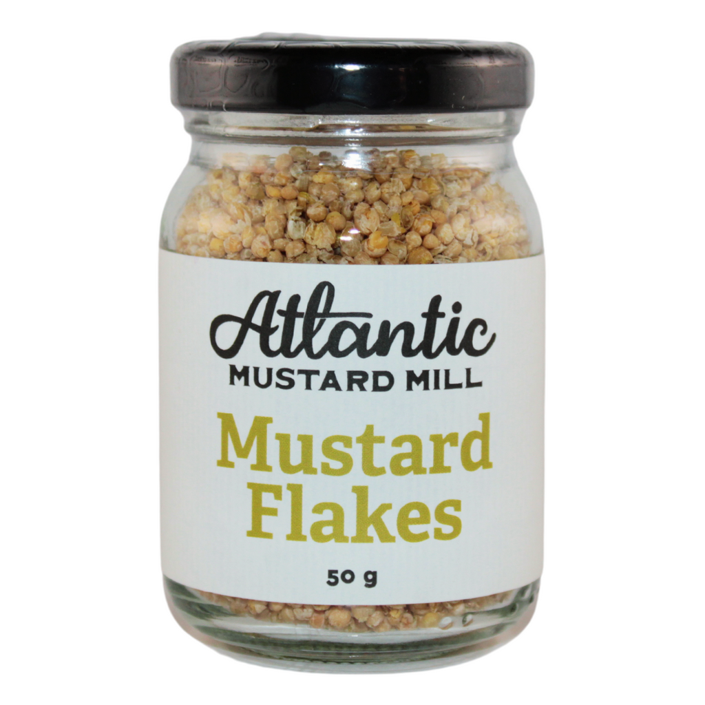 A jar of Mustard flakes