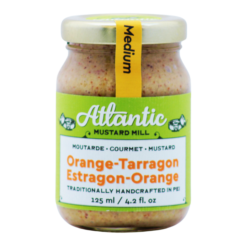A jar of Orange Tarragon mustard