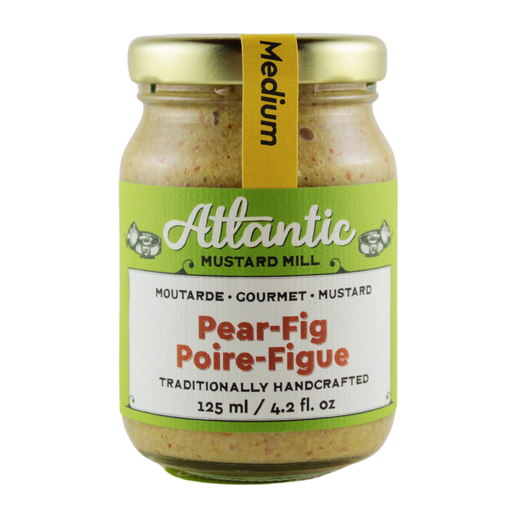 A jar of Pear Fig mustard