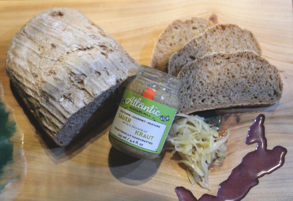 A bread with the Sauerkraut mustard