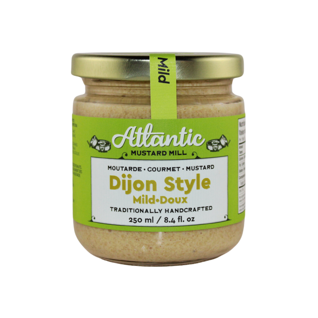 A large jar of Dijon mustard mild