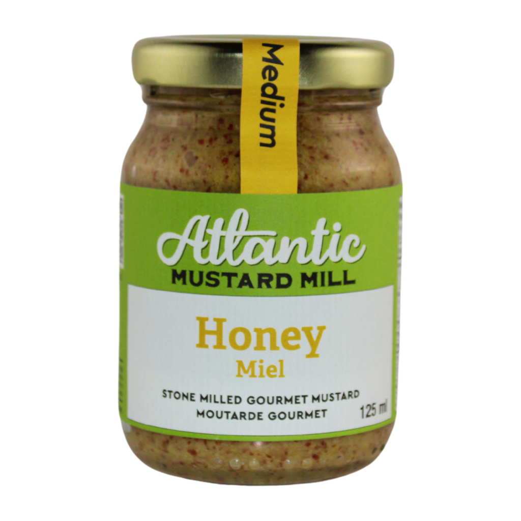 A jar of honey mustard