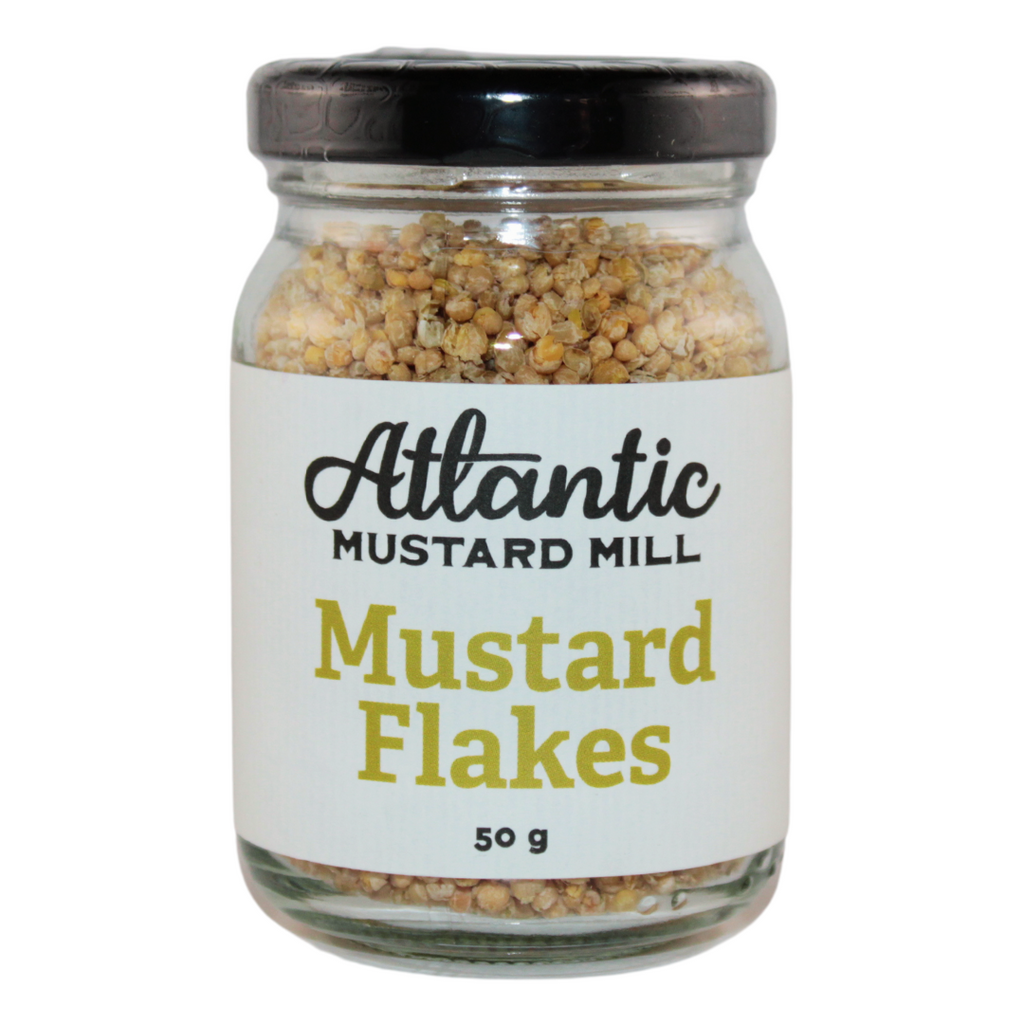  A jar of Mustard flakes