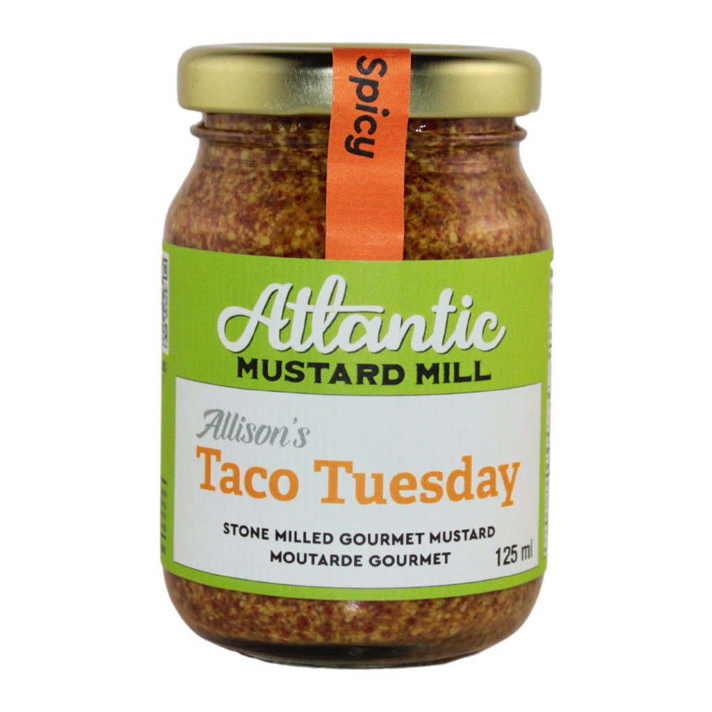A jar of Taco mustard