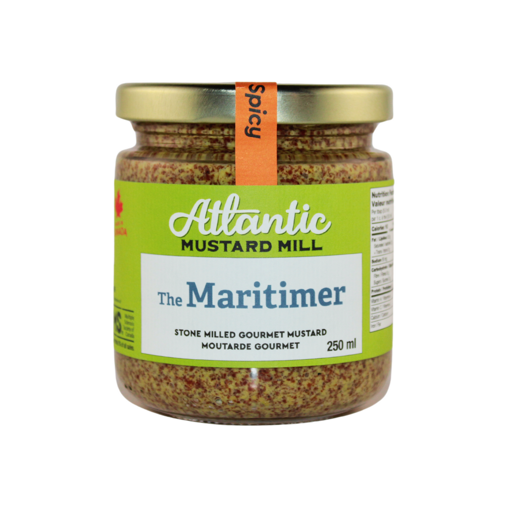 A large jar of The Maritmer mustard