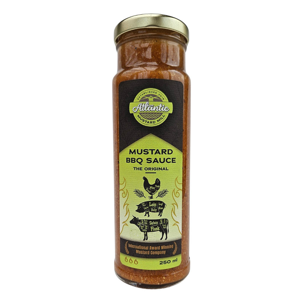 A large bottle of BBQ Sauce - the original. A spicy sauce with our Famers Mustard