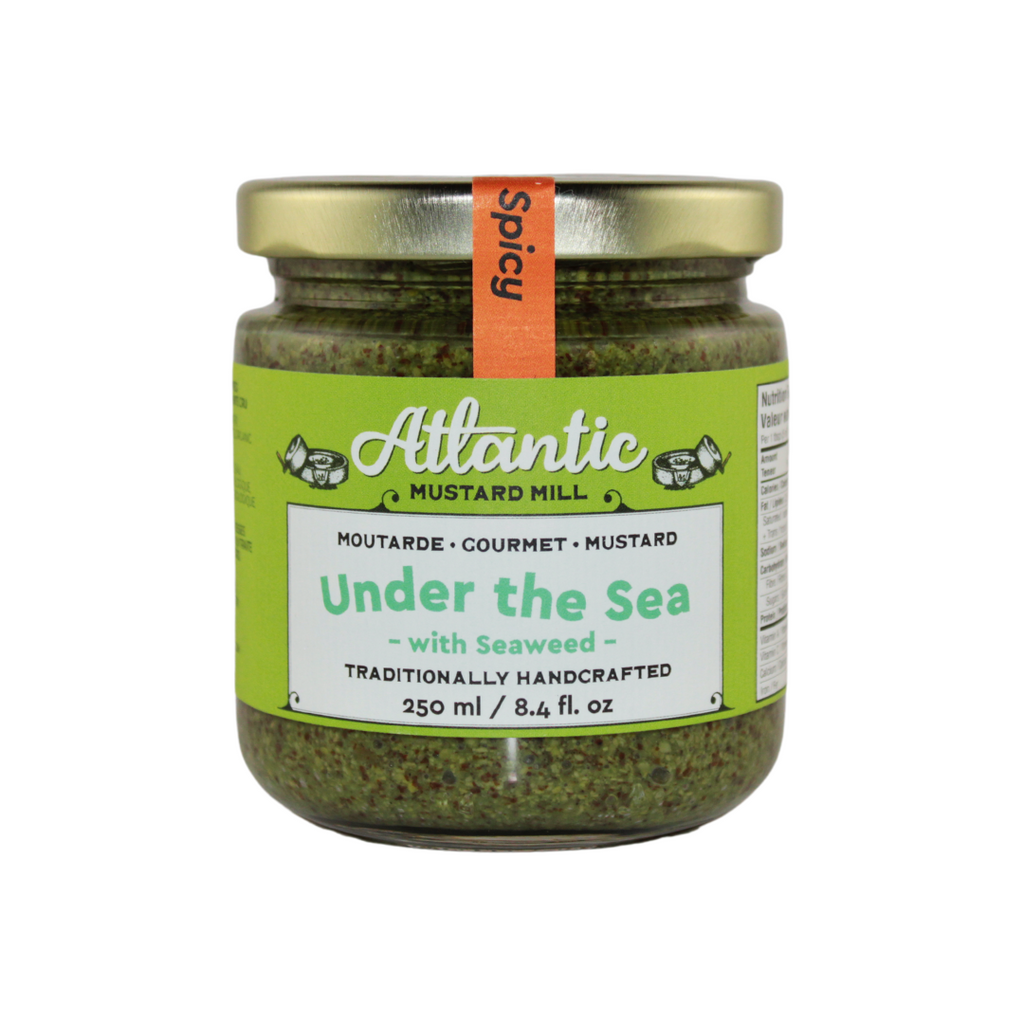 A large jar of Under the Sea mustard