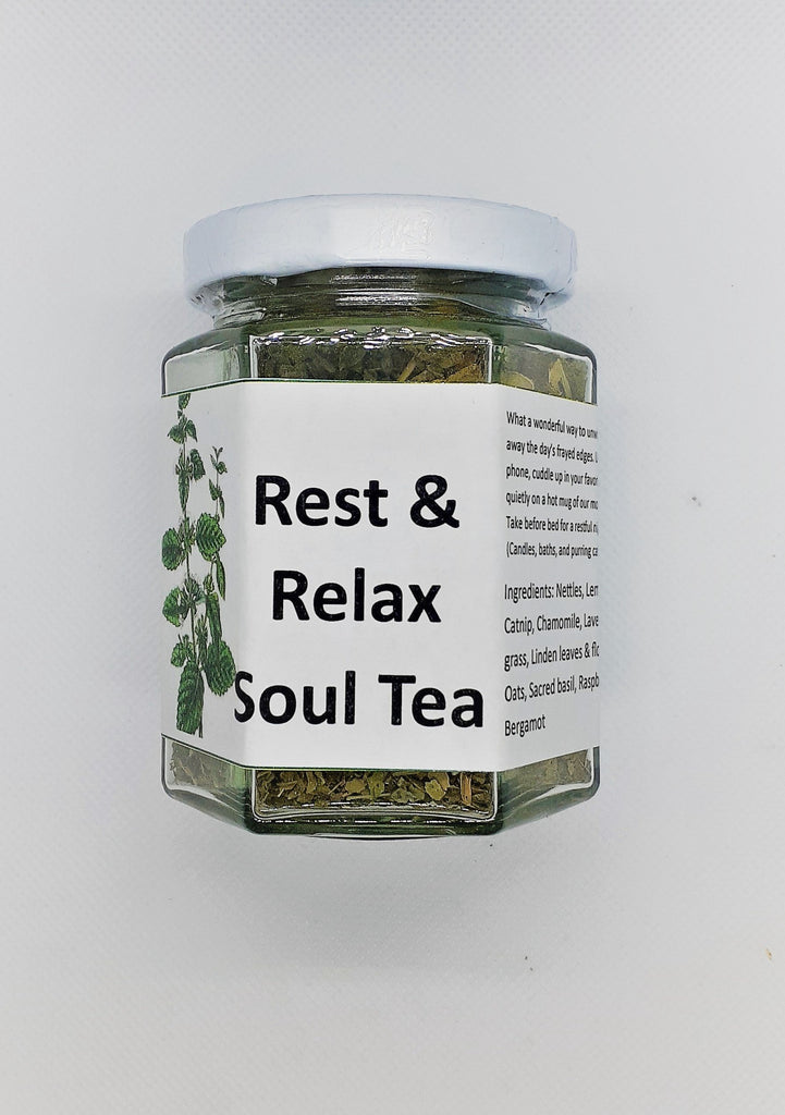 A jar of Relax Tea